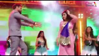 Pakhi Hegde and Trending Star Khesari Lal Yadav at sabrang award 2021 live performance [upl. by Alyakam]