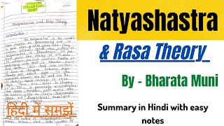 Natyashastra Rasa Theory Summary  Natyashastra by Bharata Muni  Natyashastra summary in Hindi [upl. by Lillis]