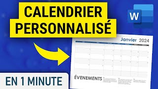 Créer et imprimer son CALENDRIER sur Word [upl. by Joice737]