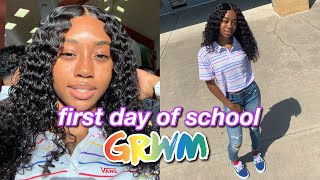 GRWM FIRST DAY OF SCHOOL  VLOG 20192020 junior year 🥳 [upl. by Alinoel275]