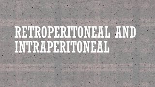 Retroperitoneal and Intraperitoneal [upl. by Macmahon900]