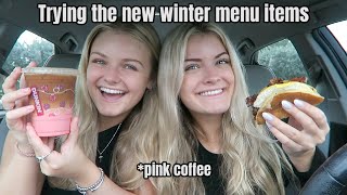 Trying The New Dunkin Winter Menu Items [upl. by Conney880]