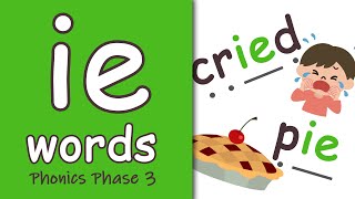 ie Words  Phonics Phase 3 [upl. by Elephus]