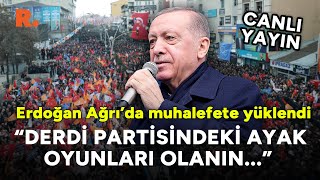 Erdoğandan Ağrı mitingi Birbirlerine höykürmekten millete vakit bulamıyorlar CANLI [upl. by Gamber]