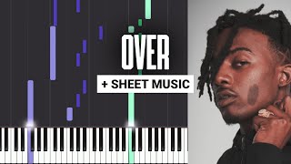 Over  Playboi Carti  Piano Tutorial  Sheet Music amp MIDI [upl. by Nared]