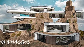 Bloxburg Mansion Mountain Modern House  House Build  Roblox [upl. by Alderman253]