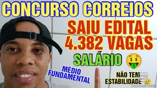 Concurso correios 2024 saiu edital com muitas vagas ensino fundamental médio jovem aprendiz correios [upl. by Hgielah89]