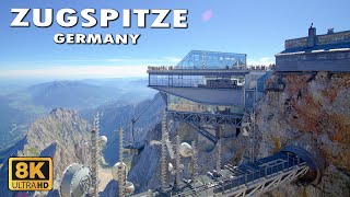 Zugspitze  Germanys Highest Mountain  With beautiful Views Of The Surrounding Alps in 8K [upl. by Naitsirt]