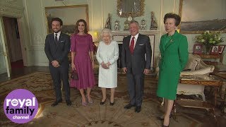 The Queen welcomes King of Jordan and Slovenian President to Buckingham Palace [upl. by Fairbanks]