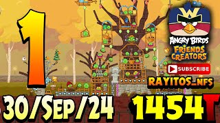 Angry Birds Friends Level 1 Tournament 1454 Highscore POWERUP walkthrough [upl. by Akirej]