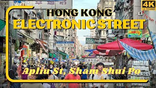 4K Hong kong Electronics Market in Sham Shui Po Apliu Street [upl. by Glassco]