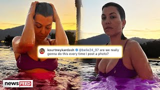 Kourtney Kardashian SLAMS Body Shamer Over Pregnancy Comment [upl. by Maillil]