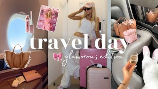 travel routine  whats in my airport bag  glamorous travel hacks  more [upl. by Ellecrag]