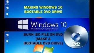 How to make bootable Windows 10 DVD Drive from ISO file Burn ISO file to DVD [upl. by Hillel]