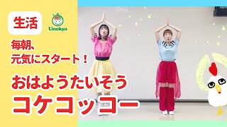 【おはようたいそうコケコッコー】毎朝、元気にスタート！こども 赤ちゃん イヤイヤ期 ダンス動画 [upl. by Diley906]