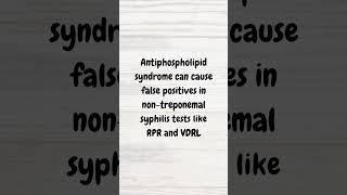 Antiphospholipid syndrome amp syphilis  MRCP revision  shorts syphilis thrombosis antibody [upl. by Sugden]