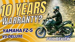 YAMAHA FZS V3 Deluxe Detailed Ride Review नेपालीमा 10 Years FI Warranty  Bikealsike [upl. by Anastasia]