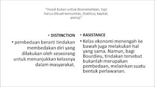 SOSIOLOGI KRITIS PIERRE BOURDIEU  DISTINGSI amp RASISTANCE 4 [upl. by Nerreg]