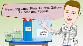 Measuring Up  Cups Pints Quarts Gallons Ounces and Pounds [upl. by Eeryn248]