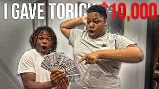 I GAVE TORICK 10000 FOR HIS BIRTHDAY PRANK  HE GOT MAD 😡 [upl. by Hymie309]