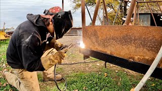 Finishing the Welding on the Feed Wagon [upl. by Lemkul149]