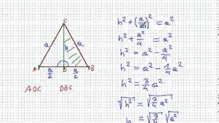 Przekątna kwadratu Wysokość i pole trójkąta równobocznego  Matematyka SP i Gimnazjum [upl. by Animehliw]