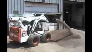 Side flow skid steer bucket attachment with heavy duty conveyor belt [upl. by Elmina113]