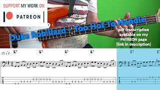 Duke Robillard  Too Hot To Handle Bass cover with tabs [upl. by Arted]