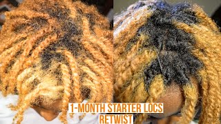 loc journey 1 month update  two strand twist  starter locs on 4c hair [upl. by Ahsenak462]