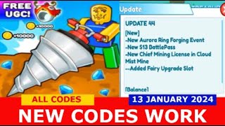 NEW UPDATE CODES UPD Clicker Mining Simulator ROBLOX  ALL CODES  JANUARY 13 2024 [upl. by Aneladgam541]