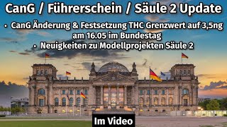 Update zum Cannabisgesetz  Führerschein amp Grenzwertthematik sowie zu Modellprojekten nach Säule 2 [upl. by Sutit]