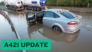 A421 Latest Update Flood water going down Bedford Flood A421 [upl. by Glad]