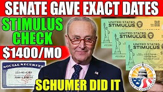 Schumer Did It  Senate Gave Exact Dates 1400Mo Stimulus Checks Direct Deposits For All States [upl. by Ahsait]