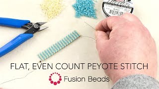 Learn the Basics of Flat Even Count Peyote Stitch by Fusion Beads [upl. by Ardnazxela]