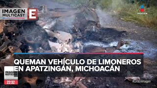 Queman camioneta que trasladaba a limoneros en Apatzingán Michoacán [upl. by Mariska821]