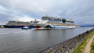 4K KreuzfahrtschiffDreifachanlauf in RostockWarnemünde 13072024 [upl. by Littlejohn]