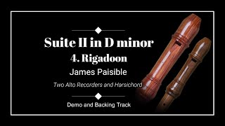 4 Rigadoon  Suite II in D minor  James Jacques Paisible  Demo amp Backing Track [upl. by Amoreta]