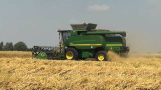 John Deere T 660 Mähdrescher bei der Gersten Ernte in Großraum Leipzig am 4 Juli 2015 Teil 12 [upl. by Melentha]