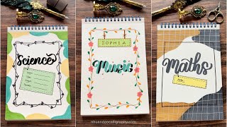 5 Ways to Make Beautiful Front Pages ♥️  DIY Notebook Cover Designs  NhuanDaoCalligraphy [upl. by Parthen433]