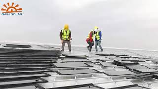 Solar Roof Tile T MAX L installation work record [upl. by Rehposirhc]