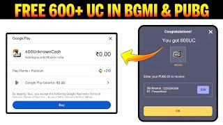 😍FREE 600UC IN BGMI  BIGGEST FREE UC PLAYSTORE EVENT IS HERE ParasOfficialYT [upl. by Col851]