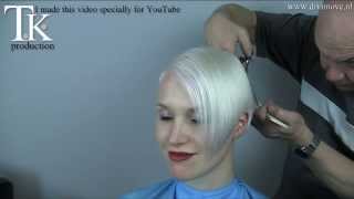 3 times asymmetrical short sexy blonde hairstyle for Emmie by T K [upl. by Gravante]