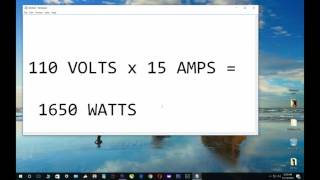 Volts X Amps  Watts formula 110 x 15  1650 example Convert volts amps  watts [upl. by Hoang]