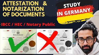 Complete ATTESTATION and NOTARIZATION of Documents  Study in GERMANY [upl. by Geneva]