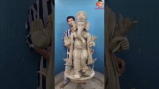 Deva Shree Ganesha❤️🥰  How to make Ganesha idol made of clay Ganesha makingGanesha clayGanesha [upl. by Adnamar]