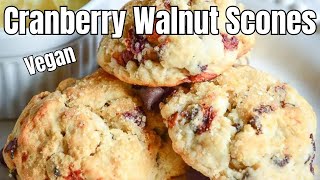 Easy Cranberry Walnut Scones Recipe  Delicious Vegan Scones [upl. by Pilloff]