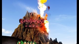 LAVA LOUNGE at Rainforest Cafe Downtown Disney is an ERUPTING VOLCANO Pandavision [upl. by Tellford]