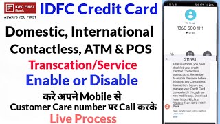 IDFC FIRST Millennia Credit Card  how to enabledisable OnlineATMPOS amp International transaction [upl. by Alset]