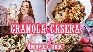 CÓMO HACER GRANOLA CASERA  DESAYUNOS SANOS SALUDABLES [upl. by Namrej]