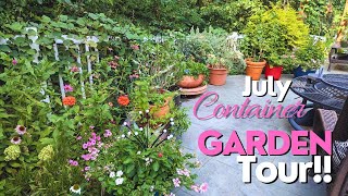 Container Garden Tour in July North Texas Summer Garden [upl. by Safir]